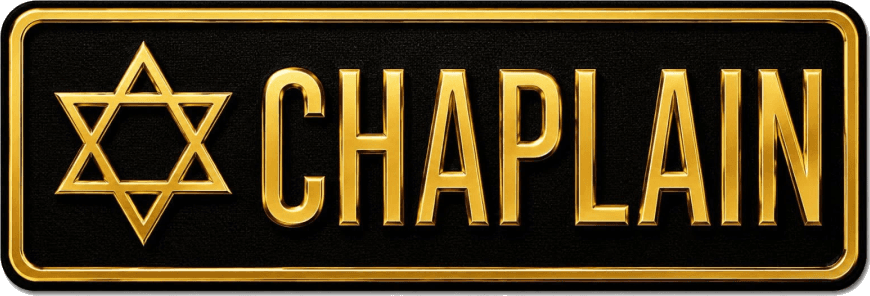 Placa horizontal CHAPLAIN con la estrella de David